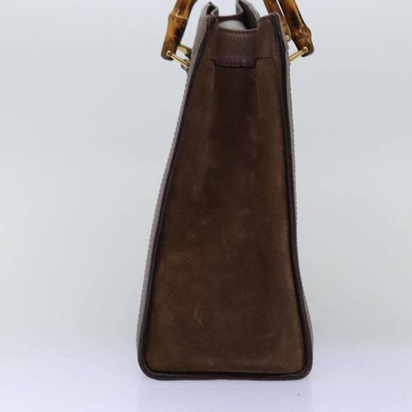 GUCCI Bamboo Tote Bag Suede Brown 002 2853 0260 0 Auth 75116 - Picture 4 of 16